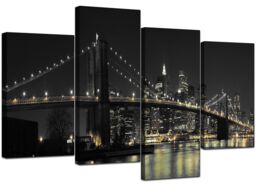 Large York Canvas Black White Wall Art Pictures Set Prints Xl 4075