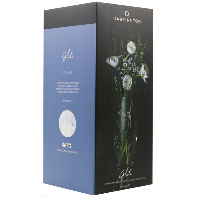 Dartington Lily Vase Glitz Collection Elegant Floral Crystal