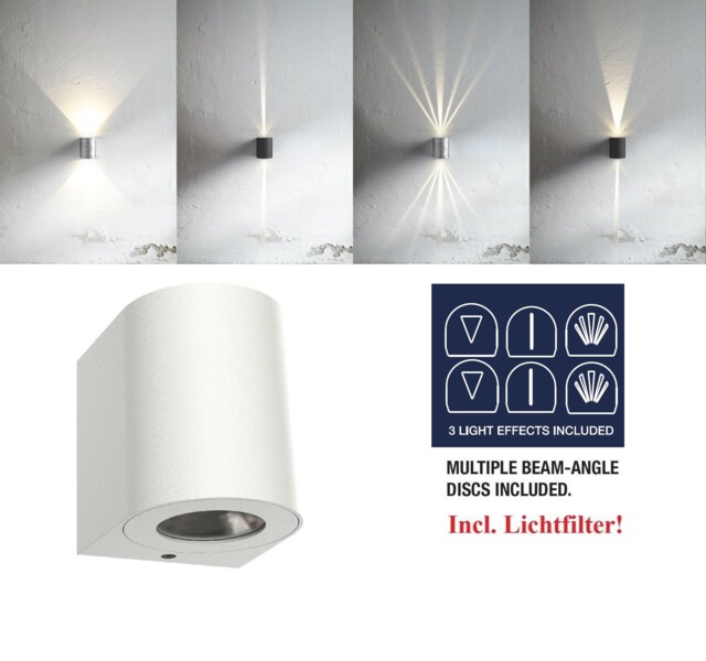 Designer Led Outdoor Wall Light Canto Nordlux 2x6w 3000k Wall Light