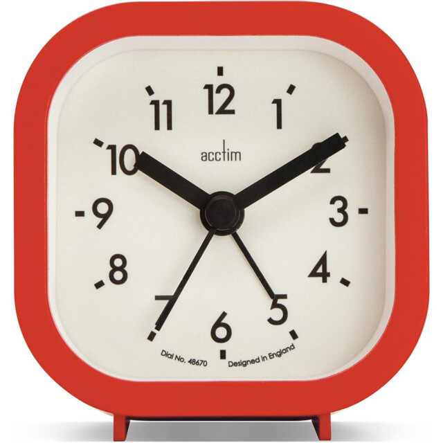 Mini Analogue Alarm Clock Red Travel Bedside Snooze Backlight Quartz