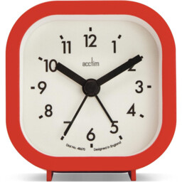 Mini Analogue Alarm Clock Red Travel Bedside Snooze Backlight Quartz
