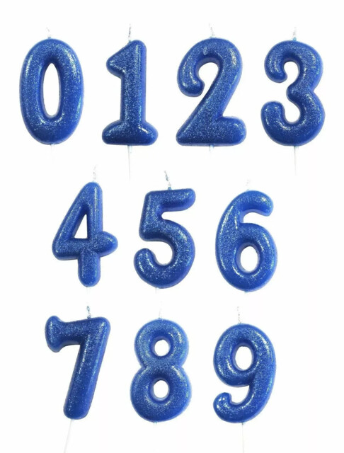 Glittery Cake Candles Number Shaped , 6 Colours Birthday Numbers, Cake