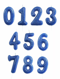 Glittery Cake Candles Number Shaped , 6 Colours Birthday Numbers, Cake