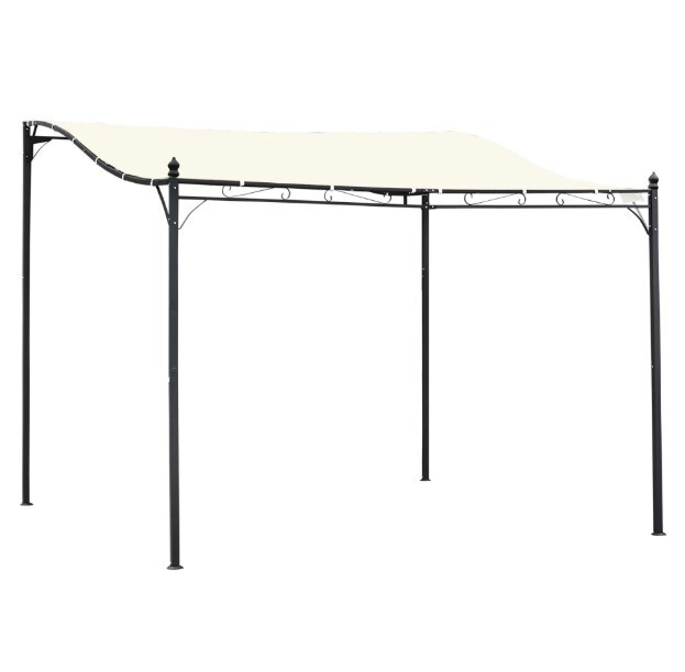 Wall Mounted Awning Free Stand Canopy Shade Porch Pergola 3 X 3m Cream