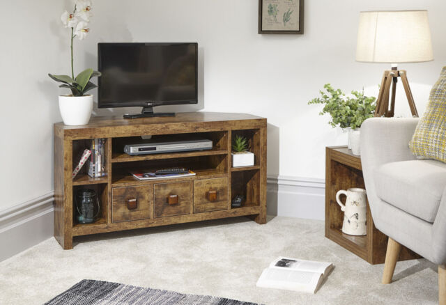 Jakarta Corner Tv Unit Mango Media Stand Storage Cabinet Bedroom