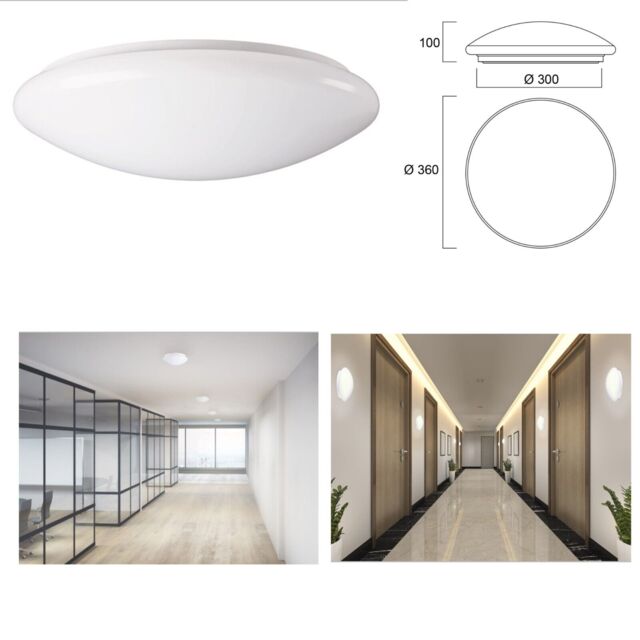 6 X Sylvania 24w Ceiling/ Wall Surface Mount Led Light Ip44 - 6