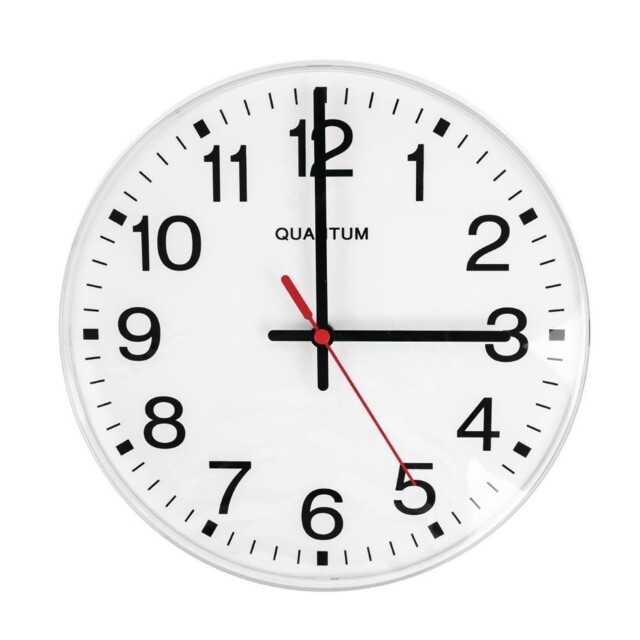 Vogue Kitchen Time Wall Analogue Clock In White Made Of Plastic Quartz