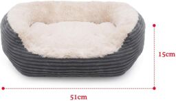 Rosewood Pets Jumbo Grey Cord Plush Soft Dog Bed Soft Cosy Bedding 3