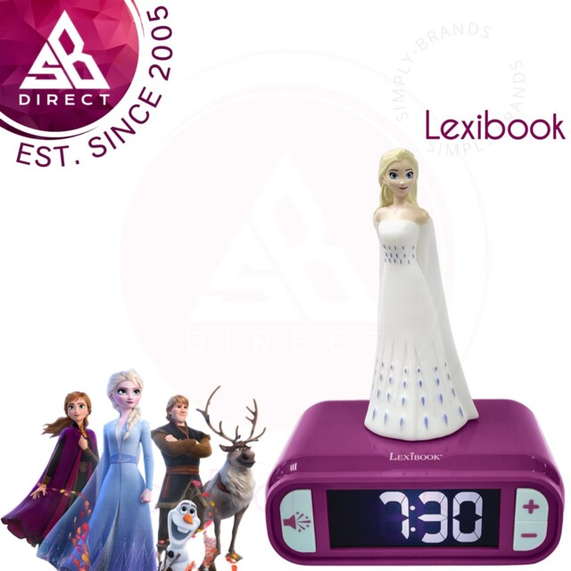 Lexibook Disney Frozen Ii Elsa Childrens Clock With Night Light│snooze