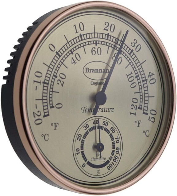 Brannan Thermometer Hygrometer Gilt Dial Garden Greenhouse Home Office