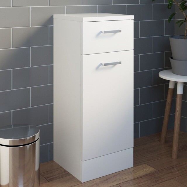 Bathroom Laundry Unit Cabinet White Gloss Soft Close Door Modern
