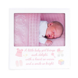 Baby Girl Photo Frame With Verse Gift Boxed Newborn Christening