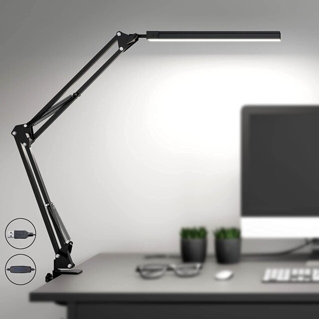 Skyleo Led Desk Lamp With Clamp - Led Desk Light For Office - 3 Color