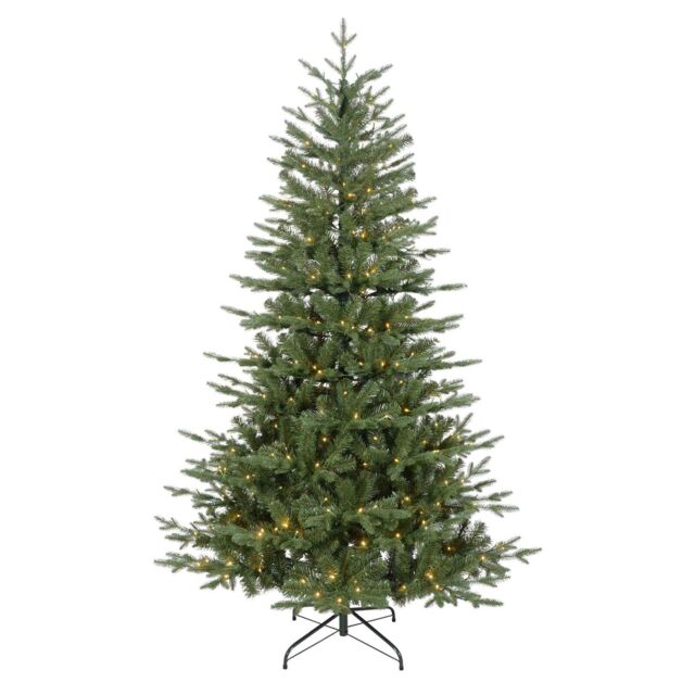 Hinged Christmas Tree, Pre-lit 5ft, Warm White Led Lights & Pe/pvc