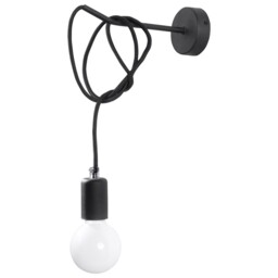 Industrial Wall Light Edison Fabric Black E27 Led Sollux Lighting