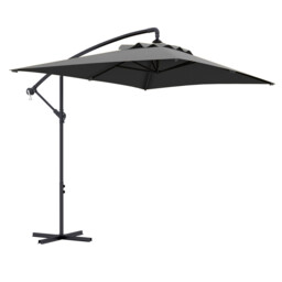 Cantilever Parasol Oblong Grey 294x193cm Polyester Steel Frame Crank 6