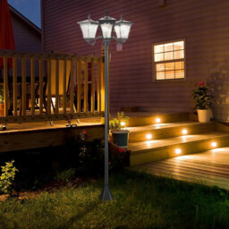 Solar Post Lamp Sensor Dimmable Led Light 3 Victorian Base With Way