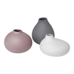 Blomus Nona Set 3 Vases Decorative Flower Vase Porcelain Pewter Micro