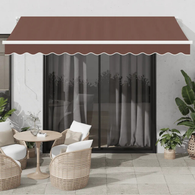 Manual Retractable Awning Brown 350x250 Cm Vidaxl