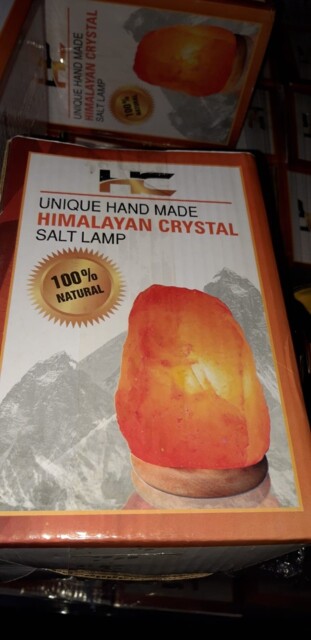 Natural Himalayan Rock Salt Lamp 2-3kg On Wooden Base