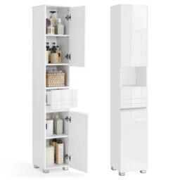 Vasagle Tall Bathroom Cabinet Slim Storage Cabinet Narrow Cupboard