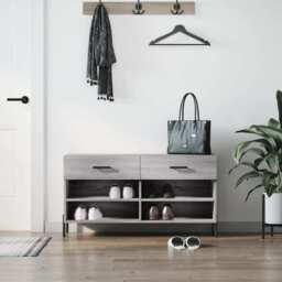 Shoe Bench Grey Sonoma 102x35x55 Cm Engineered Wood Vidaxl