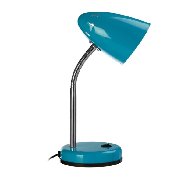 Modern Blue Table Lamp Adjustable Gooseneck Reading Light Home Office