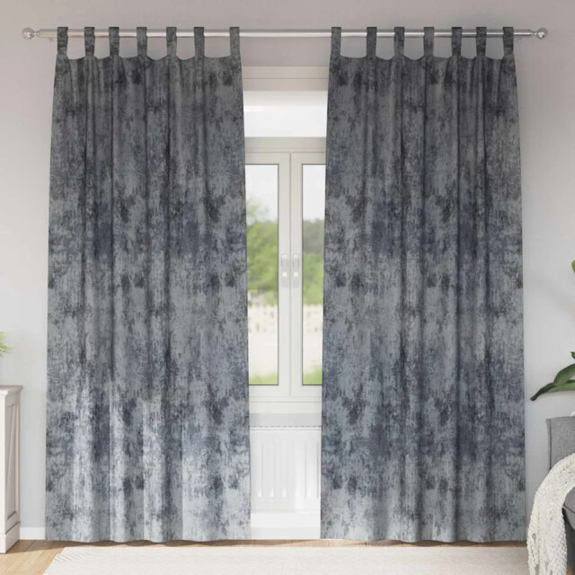 Curtain With Curtains 2 Pcs Silver Grey 245 X 140 Cm Velvet Vidaxl