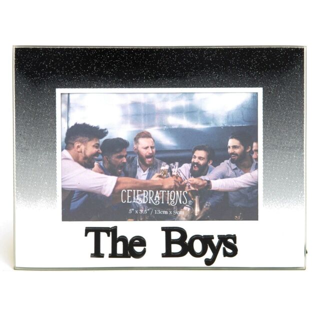 Celebrations The Boys Glitter Glass Photo Frame