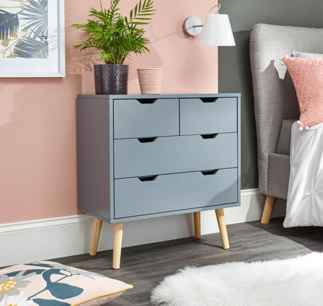 Nyborg 2 + 2 Drawer Chest Of Drawers Scandinavian Style Bedroom Dark
