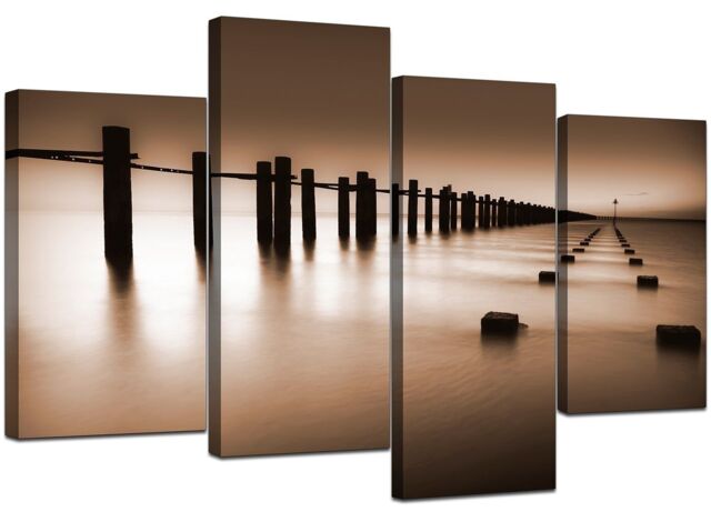 Large Brown Living Room Landscape Canvas Wall Art 130cm Pictures 4088