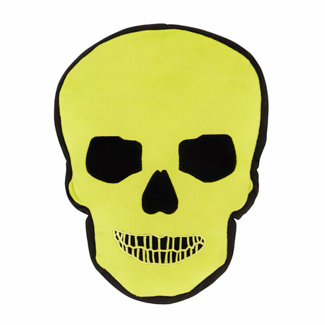 Catherine Lansfield Skulls Shaped Filled Cushion, Green, 48 X 40 Cm