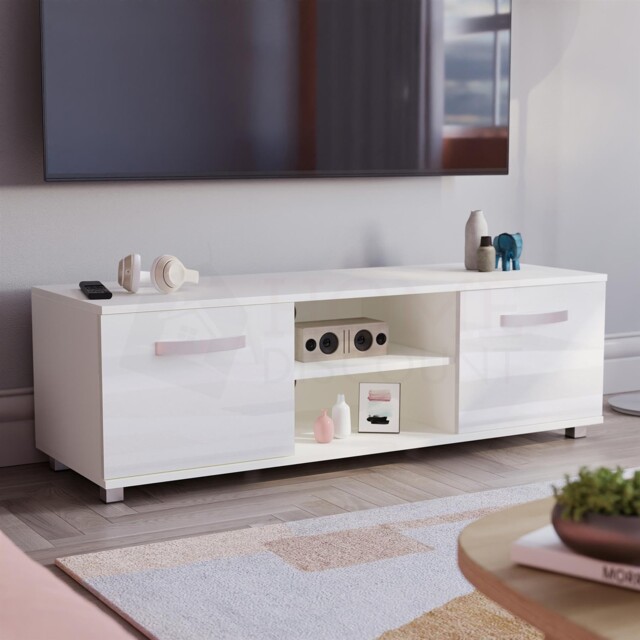 Led Tv Stand Cabinet Entertainment Unit Gloss Matte 2 Door Modern Rgb