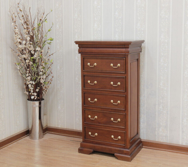 Mahogany Chest Of Drawers - 6 Drawers - Traditional Sleigh Style