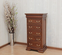 Mahogany Chest Of Drawers - 6 Drawers - Traditional Sleigh Style