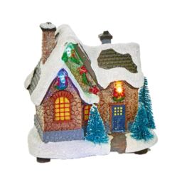 Christmas Mini Led Village Scene Light Up Decoration Battery Operated
