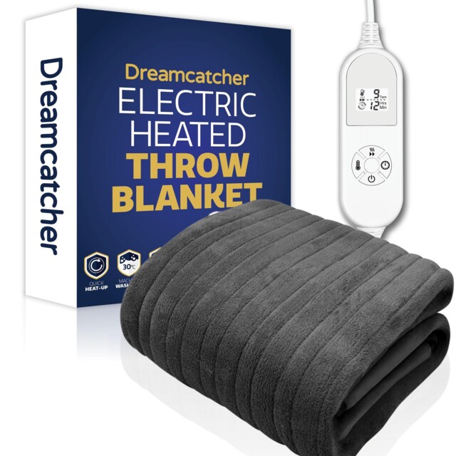Dreamcatcher Heated Throw Blanket, 9 Heat Settings, 12hr 160 X 120cm,