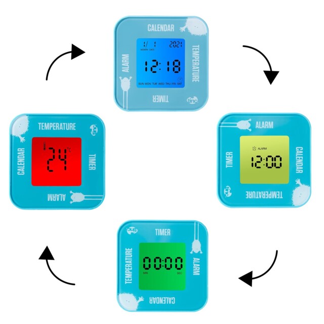 Tinc Kids Digital Alarm, Temperature, Date & Timer Rotate Flip Clock,