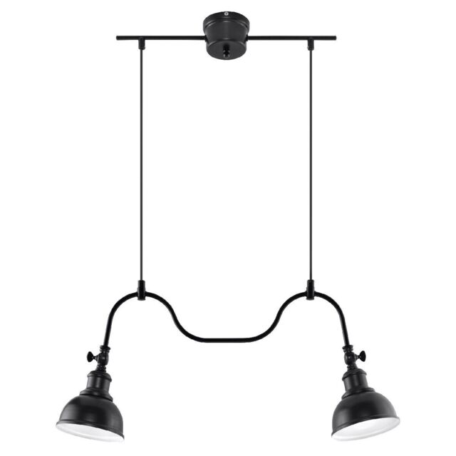 Modern Chandelier Mare 2 Steel Black E27 Led Sollux Lighting Living