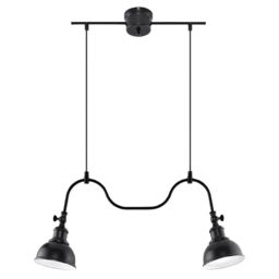 Modern Chandelier Mare 2 Steel Black E27 Led Sollux Lighting Living
