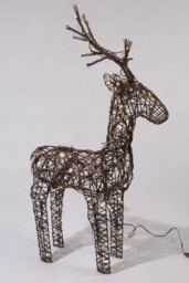 Outdoor Wicker Reindeer Christmas Decoration - Warm White Lights -