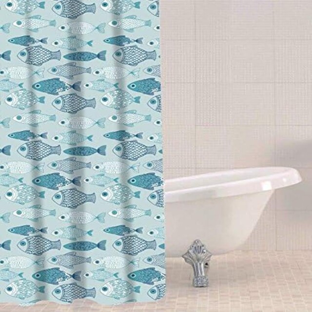 "Sabichi Peva Blue Shower Curtain - 180 X W 70.9"" X L (1 Panels),"