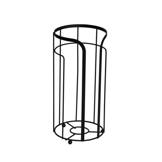 Black Spare Toilet Roll Paper Holder Freestanding Bathroom Tidy