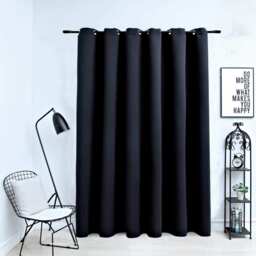 Blackout Curtain With Metal Rings Black 290x245 Cm Vidaxl