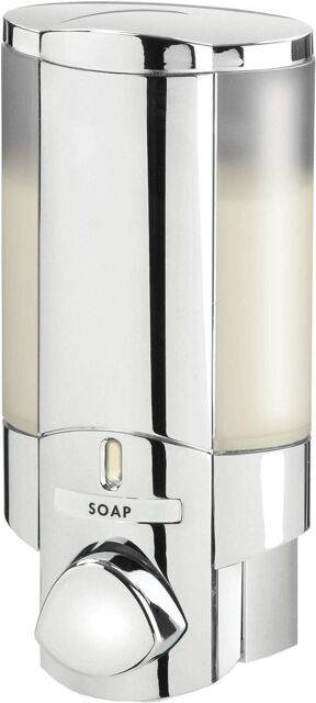 Aviva - Chrome Soap Or Shampoo Dispenser - Secure Adhesive Fixing - No