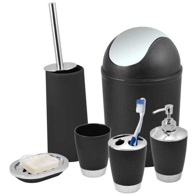 6pc Bathroom Accessories Set - Toothbrush Tumbler Holder Soap Dish