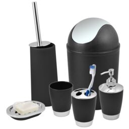 6pc Bathroom Accessories Set - Toothbrush Tumbler Holder Soap Dish