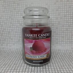 Yankee Candle Raspberry Sorbet Deerfield Label Old Logo Large Jar 623g