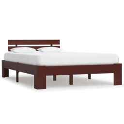 Bed Frame Dark Brown Solid Pine Wood 120x200 Cm Vidaxl