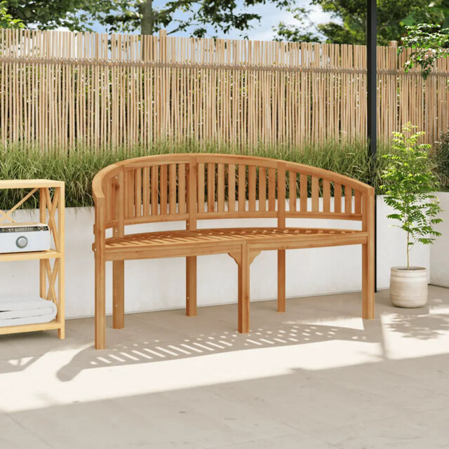 Banana Bench 151 Cm Solid Teak Wood Vidaxl